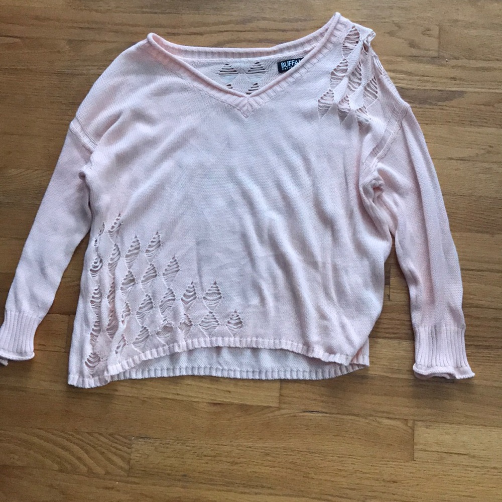 Peach baggy cropped sweater!